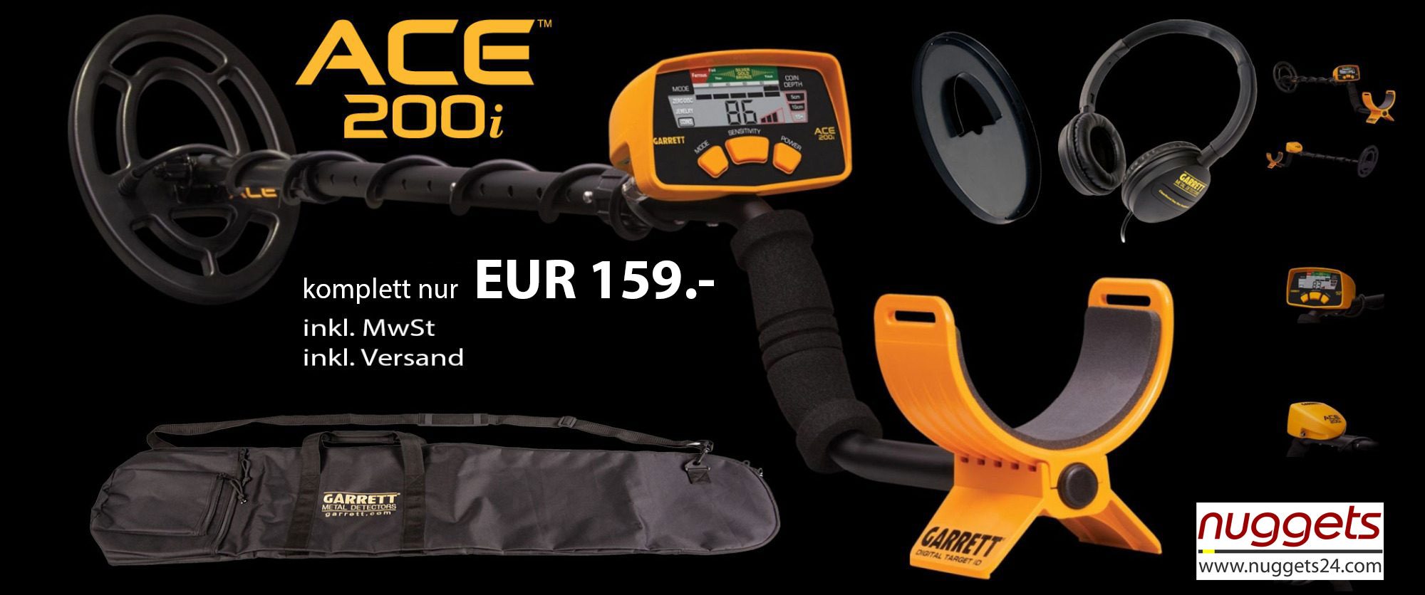 GARRETT Metalldetektor nuggets Sonderpreis SET EUR 199.-